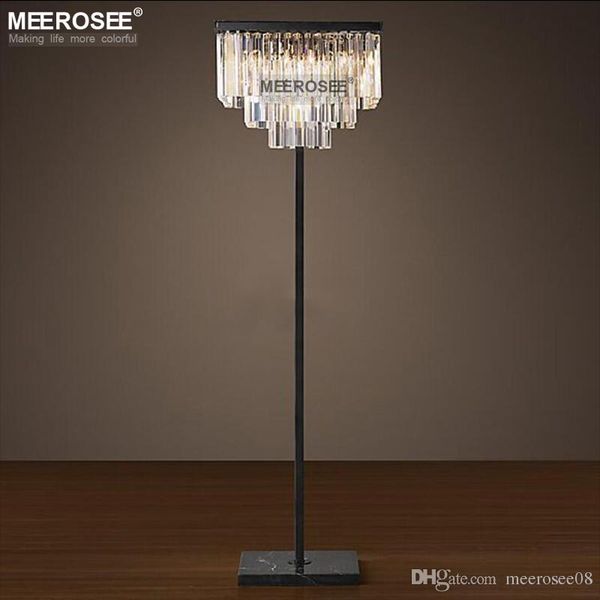 Vintage Crystal Floor Lamp Lustres Floor Stand Light Fixture