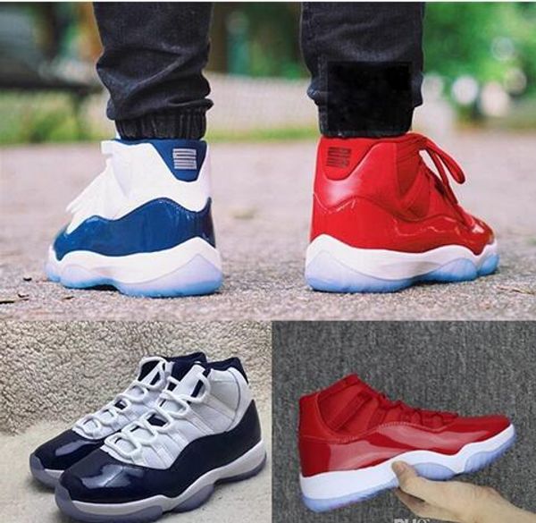 

2018 новое прибытие мужская баскетбольная обувь 11 unc тренажерный зал red space jam 45 высокое качество 11s женские кроссовки размер us5-us