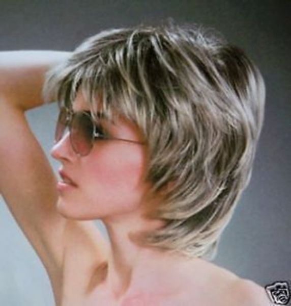 

new fashion short silver grey wig >>>>new fashion picture wig, Black