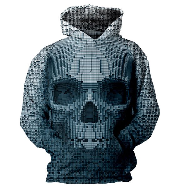 

3d hoodies sweatshirts casual tracksuit sweatshirt skull coats novelty streetwear hooded autumn jackets men women hoodie, Black
