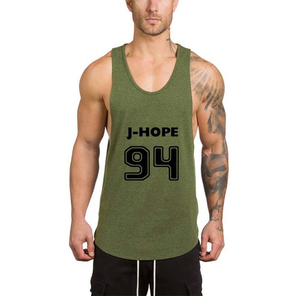 

bts j-hope 94 t shirt gym singlet men's vests for gym sleeveless shirt tank running trainning quick dry sportswear, Black;blue