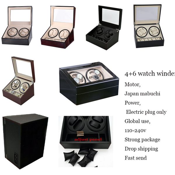 

automatic mechanism watch winders gratis verzending eu brand watches france spain style watch display motor case orgnizer holder, Black;blue