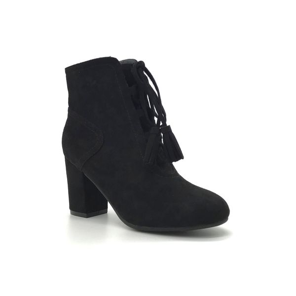 

ladies lace up boots ankle boots middle heel martin boots winter fashion and classical style zipper opening boot ing, Black