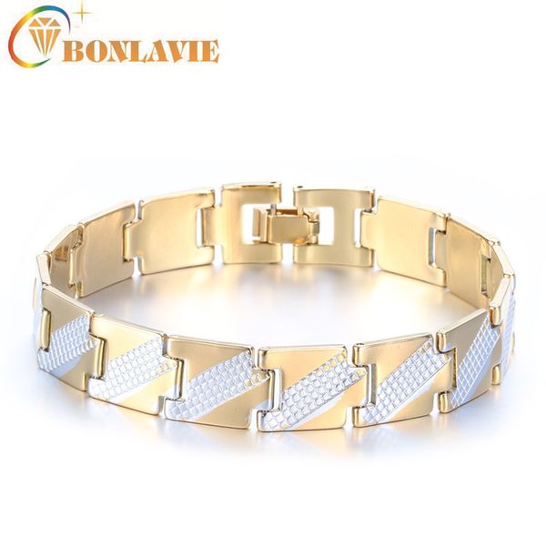 

bonlavie magnet bracelet men jewelry gold color stainless steel bracelets & bangles health care jewelry, Golden;silver