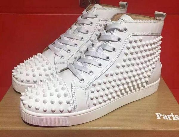 

2017 red bottom red designer sneakers luxury suede with spikes footwear leisure for men trainers shoes women,womens flats gffal, Black