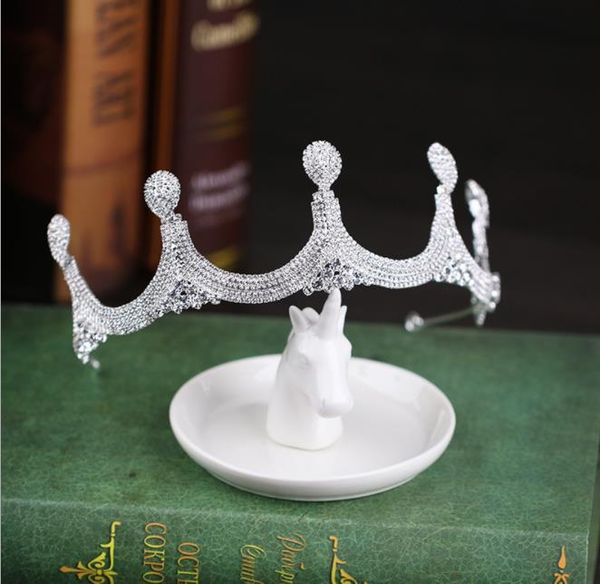 

bridal crown ornament, personalized diamond hair band, birthday crown alloy wedding headwear accessories, Slivery;golden