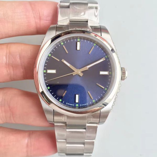 

Последние роскошные модные мужские часы простой три иглы синий стальной ремень 114300 40 мм 114300 сапфир зеркало из нержавеющей стали машины
