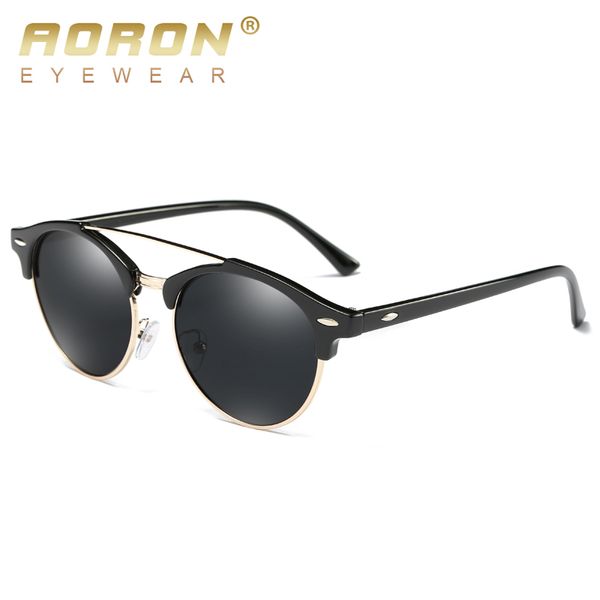 

aoron new arrival round sunglasses coating retro men women brand designer sunglasses vintage mirrored glasses ing, White;black