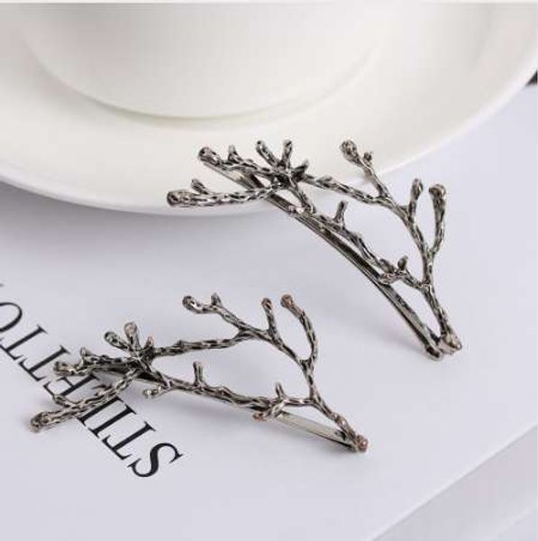 

1pc fashion women girls metal branch leaves hairpin barrettes bobby hair clips pin styling tools accessories, Black;brown