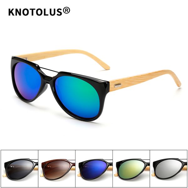 

knotolus pilot sunglasses men polarized wood sunglasses bamboo legs casual male brand designer mirror eyewear, White;black