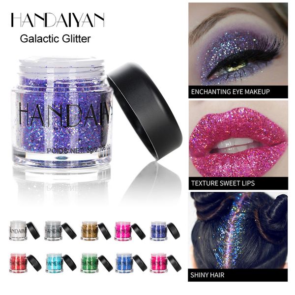 

festival face body glitter holographic handaiyan makeup loose sequins powder gold blue shimmer glitter eye shadow cosmetics