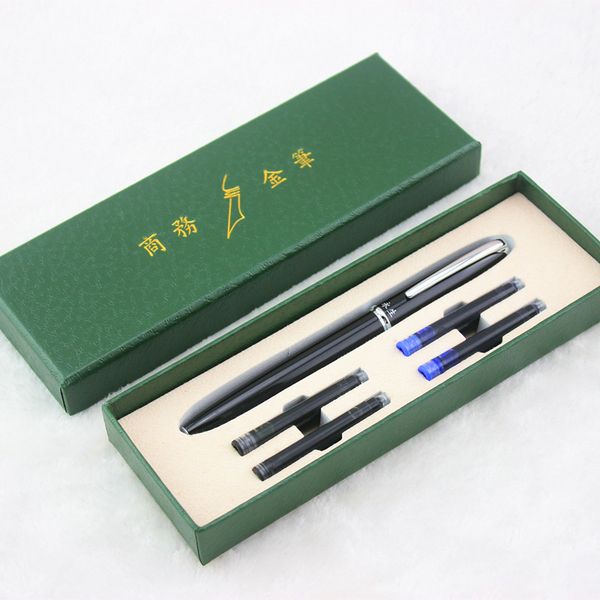 

promotional pen extra fine nib 0.38mm fountain pen for finance luxury metal ink pens office supplies school supplies set gift
