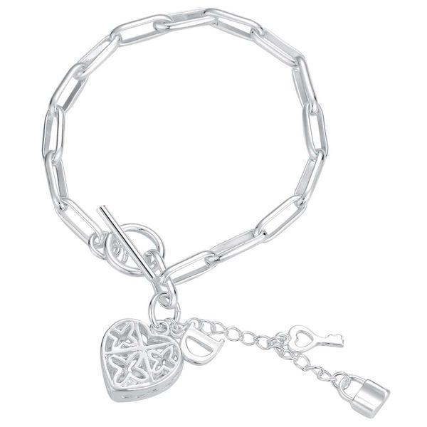 

fashion jewelry charm friendship bracelets & bangles lock braclet women men jewelry bracelet party favors ab014, Black