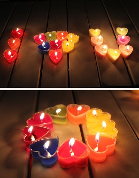 

creative valentine's day exquisite pvc boxed heart-shaped jelly aromatherapy candles fragrance romantic proposal tea wax wedding decora