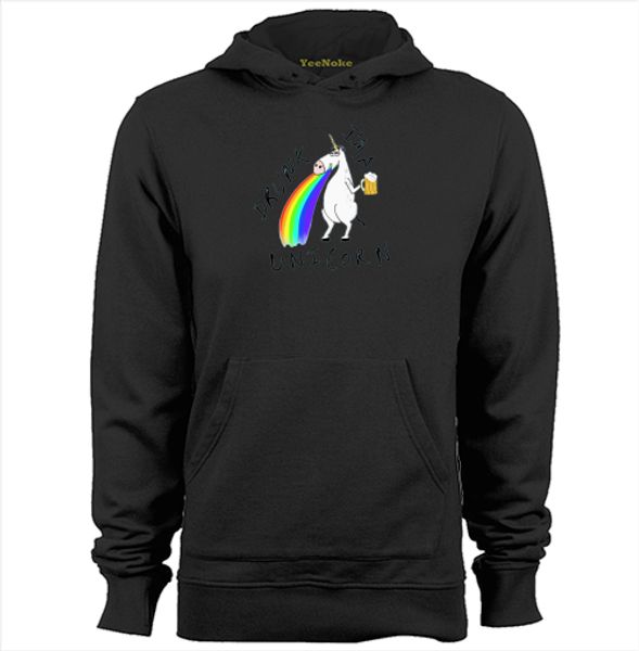 

i'm a drunk unicorn mens & womens fashion hoodies print sweatshirts, Black