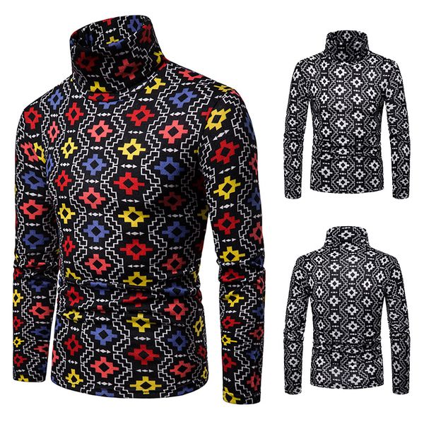 

2018 bigger sizes men wool thermal long sleeve turtleneck tetris q149 render unlined upper garment, White;black