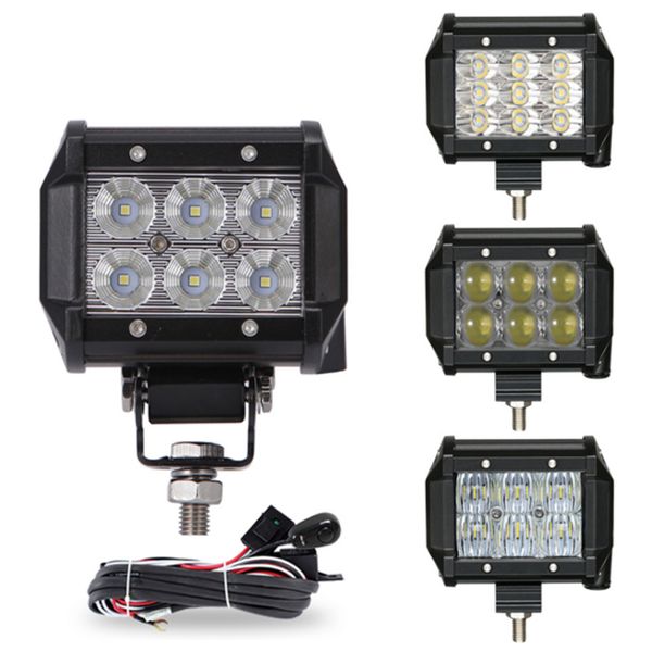 2x 9inch LED Work Light Bar 54W Straight Truck Off-road ATV SUV Boat Driving Jee