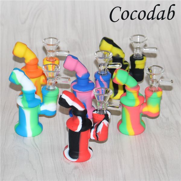 Alta Qualidade Hookahs Nova Chegada Portátil Silicon Bong Tubos De Fumar Seco Herb Tubulação De Água Silicone Percolador Bongs Mini Plataformas Bubbler Livre DHL