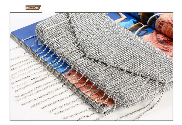 

new stylish diamond-encrusted dinner bag the envelope bag party bag cultch ladies handbags high qulity workmanship magnetic buckle, Black