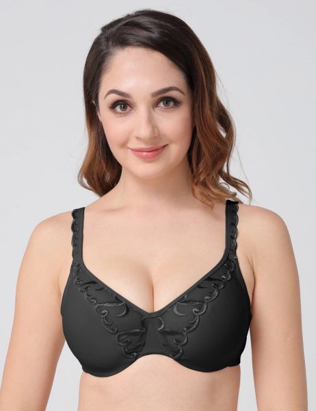 

retail wholesale ladies underwire wire minimizer bra new design images black lace lingerie underwear embroidered minimizer bra, Red;black