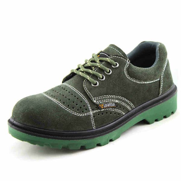 

large size men fashion steel toe caps work safety summer shoes anti-puncture soft leather security low boots protective footwear, Black