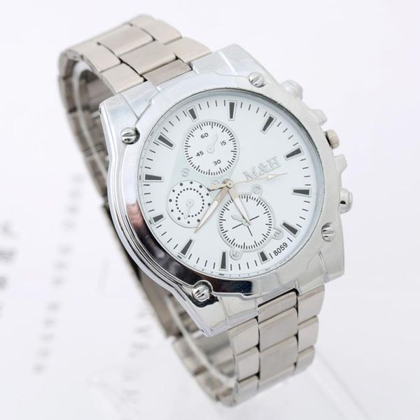 

men's watch 1pc business about men stainless steel band machinery sport quartz watch drop shipping 2018jul9, Slivery;brown