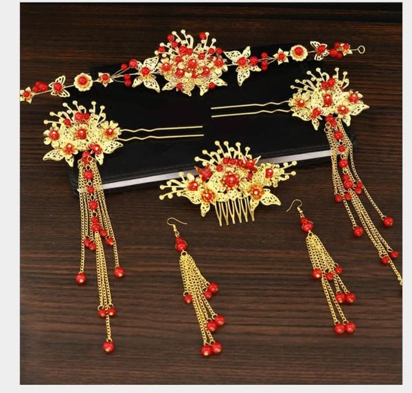 

chinese brides headwear, phoenix crown, dragon and phoenix gown, headgear, 2018 hoop, ancient costume, han clothing, hairdressing accessorie, Slivery;golden