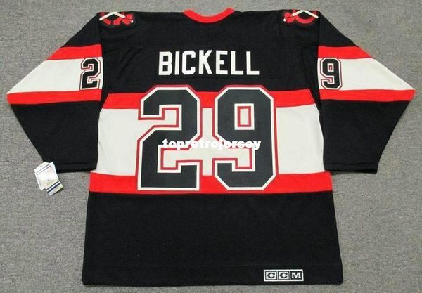 

wholesale mens bryan bickell chicago blackhawks 1930's ccm vintage retro hockey jersey, Black;red
