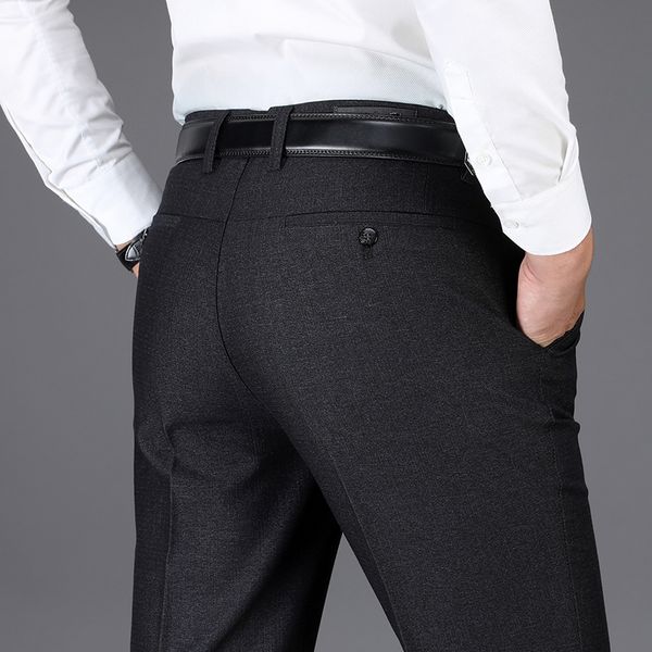 

autumn winter black casual pants men suit pants thick cotton straight loose fashion men male trousers brand clothing