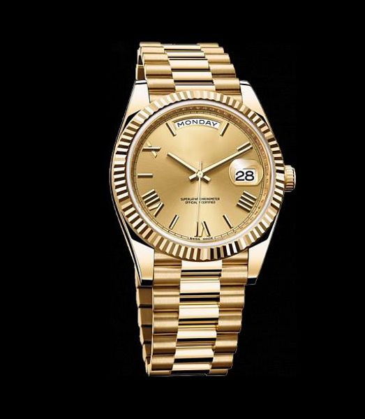 

exquisite fully automatic mechanical watch 40mm sapphire mirror mens watch stainless steel bezel stainless steel strap, Slivery;brown