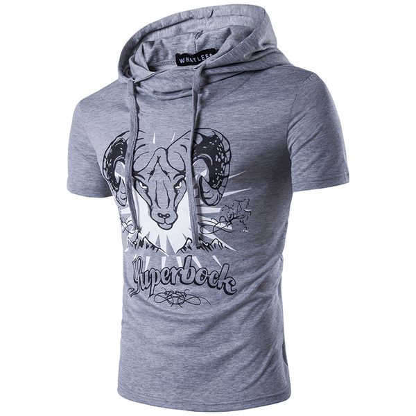 

Summer Top Clothing Animal Printing Men Hooded T-shirt Mens Streetwear Shirts Man Casual T-shirt S-2XL Plus Size