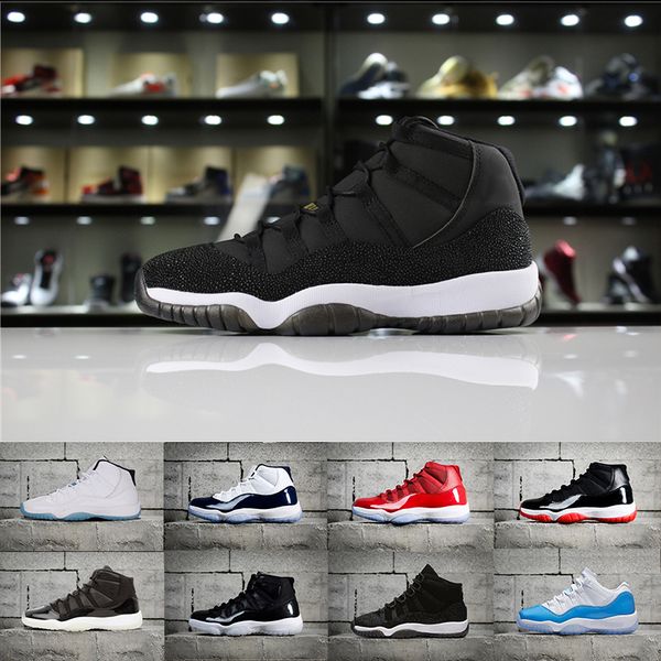 

wholesale 11 prom night gym red midnight navy black stingray bred concord space jam shoes 11s mens womens basketball sneakers us5.5-13