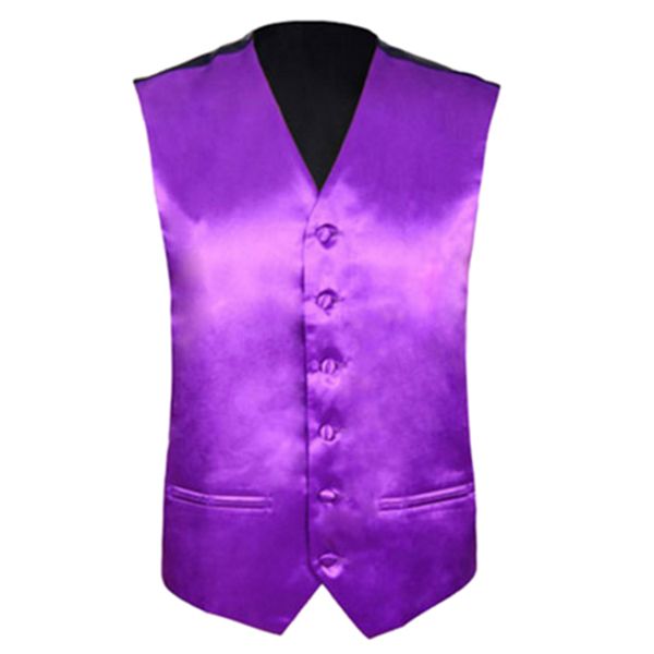 

mens wedding waistcoat groom (purple xl/uk 42, Black;white