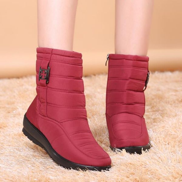 

2021 warm snow boots for women waterproof winter short plush ankle ladies shoe mother cotton shoes fur zbx8523, Black