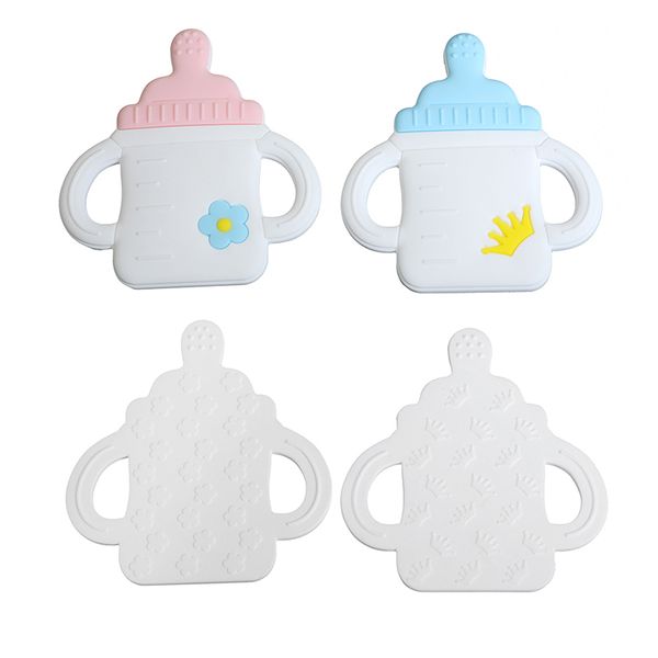 

silicone feeding bottle teethers baby teething toys food grade soft silicone chewable bottle shaped bite toy nursing soothers diy charm