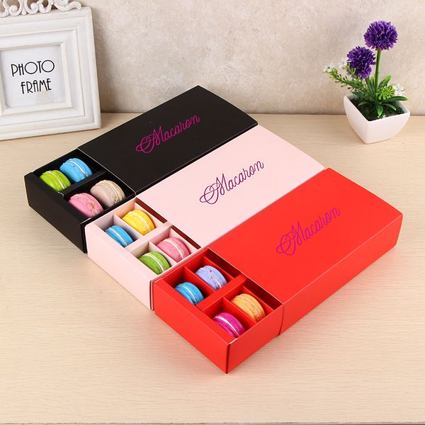 

macaron box holds 12 cavity 20*11*5cm food packaging gifts paper party boxes for bakery cupcake snack candy biscuit muffin box sn276