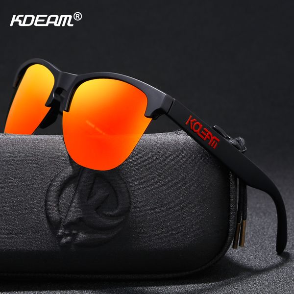 

kdeam high-end tr90 sport sunglasses polarized ultra-light design half-frame sun glasses men women innovative eyewear, White;black