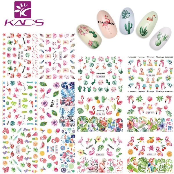 

kads nail decal flamingo series nail art water transfer stickers nails sticker beauty decoration accessories manicure tips tool, Black