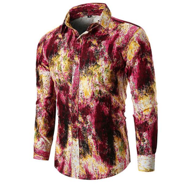 

2018 autumn shirt men printed long sleeves shirts men's casual shirt camisa masculina male brand slim fit, White;black