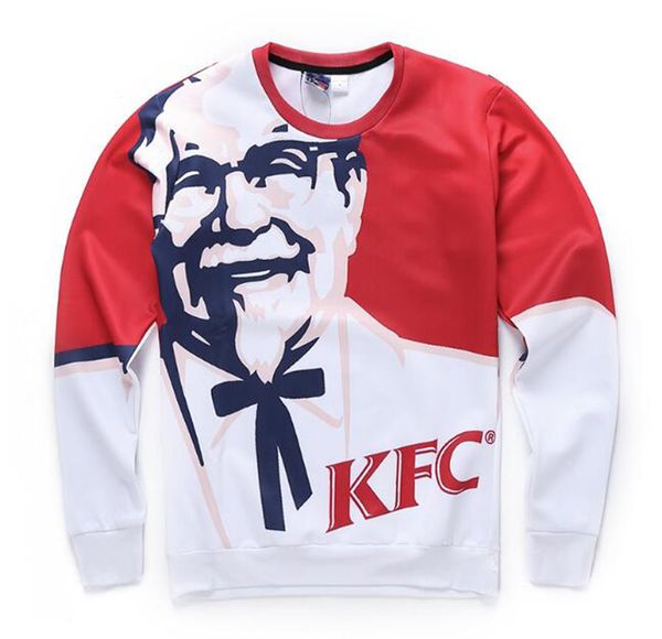 

men's spring and autumn new fashion boutique personality 3d printed character design round neck long sleeve vest jacket 4578 / s-xl, Black