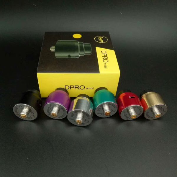 

DPRO Mini RDA Postless Build Deck for Single Coil with 6 HoneyComb Air Holes 3 kinds of 510 Drip Tip Atomizer DHL Free