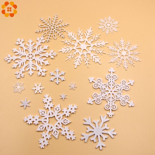 

1 pack white plastic fake snowflake for home christmas party diy scene new year xmas tree pendants ornaments window decoration