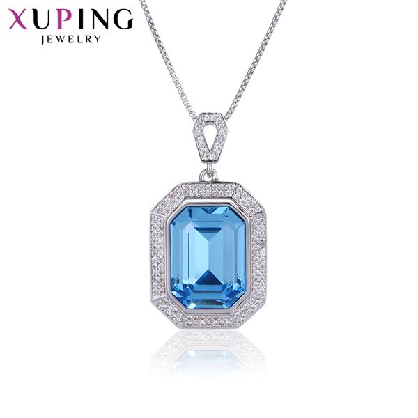 

11.11 xuping luxury necklace trendy crystals from jewellery for girlfriend/wife christmas eve gifts s140.4-44350, Silver