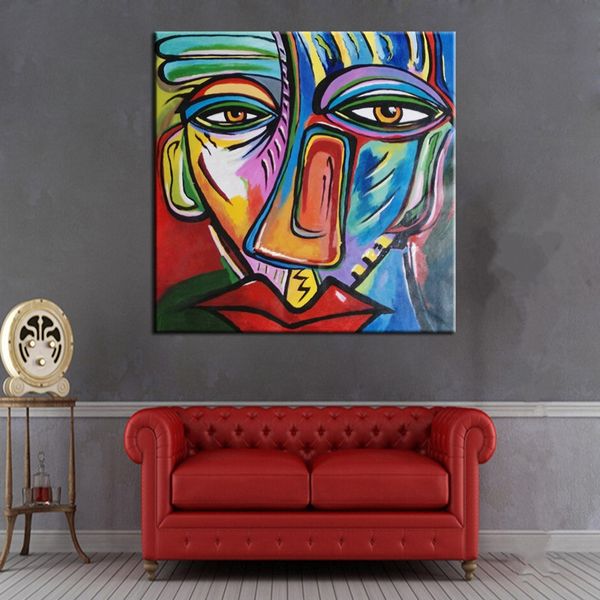 

hand painted abstract figure oil paintings on canvas large colorful person avatar painting modern home decor wall art pictures