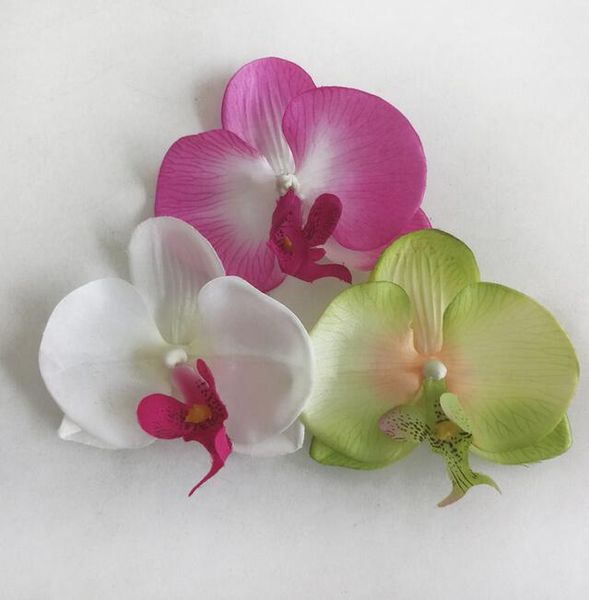 200 pezzi 7 cm di altezza pianta di simulazione mini farfalla testa di orchidea sposa decorazione di nozze composizione floreale testa di fiore fai da te