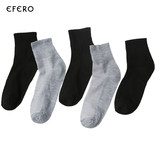 

5pairs men's socks summer ankle socks for men's business casual solid colors short male slippers meias calcetines hombre, Black