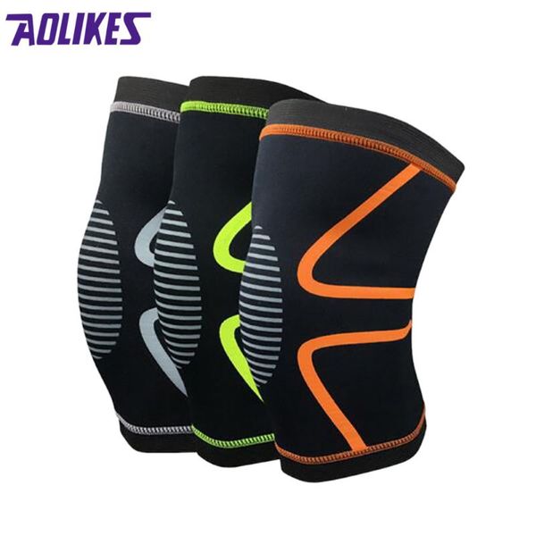 

1pcs weight lifting knee wraps knee support pads brace kneepad gym bandage straps guard compression sleeve brace22, Black;gray