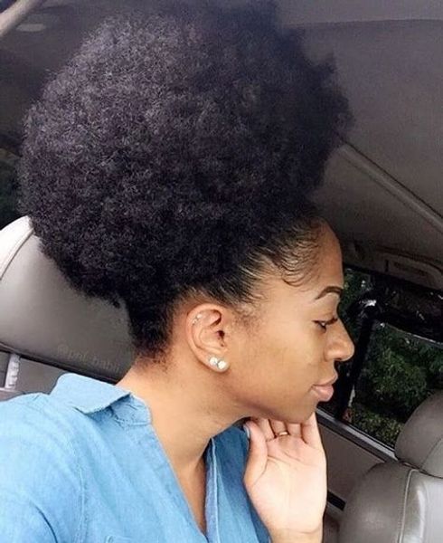 

160g 3c 4a afro kinky curls ponytailer cabelo humano natural clip in ponytails hair pieces haarstukje paardenstaart met 5colors ship, Black