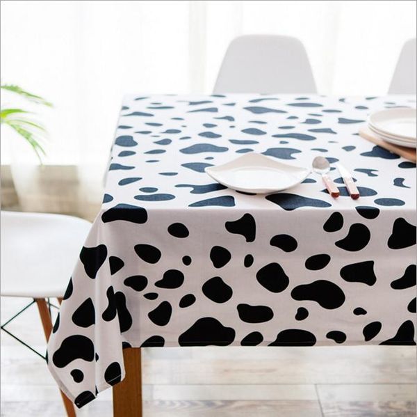 Newly Canvas Tablecloth With Cow Pattern Table Cloth Art Dinner
