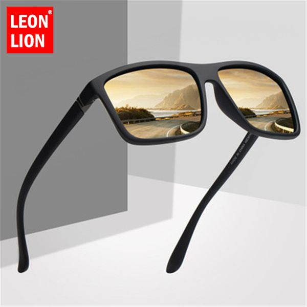 

leonlion 2018 outdoor square sunglasses men brand designer polarized glasses uv400 eyeglasses driving gafas tac, White;black
